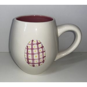 Rae Dunn Easter Egg Happy Easter Mug Egg Shape pink inside Artisan Collection